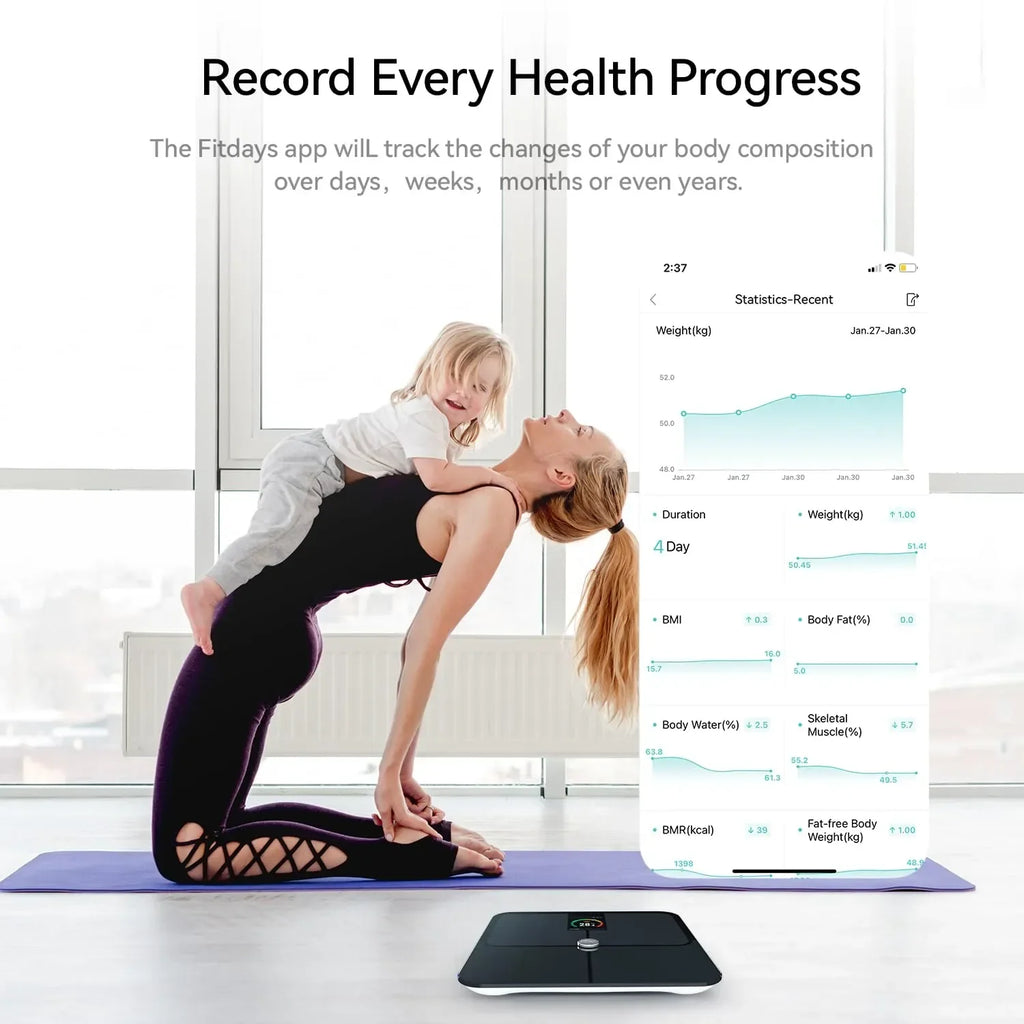 Mrorea High-Accuracy Bluetooth Body Fat Smart Scale