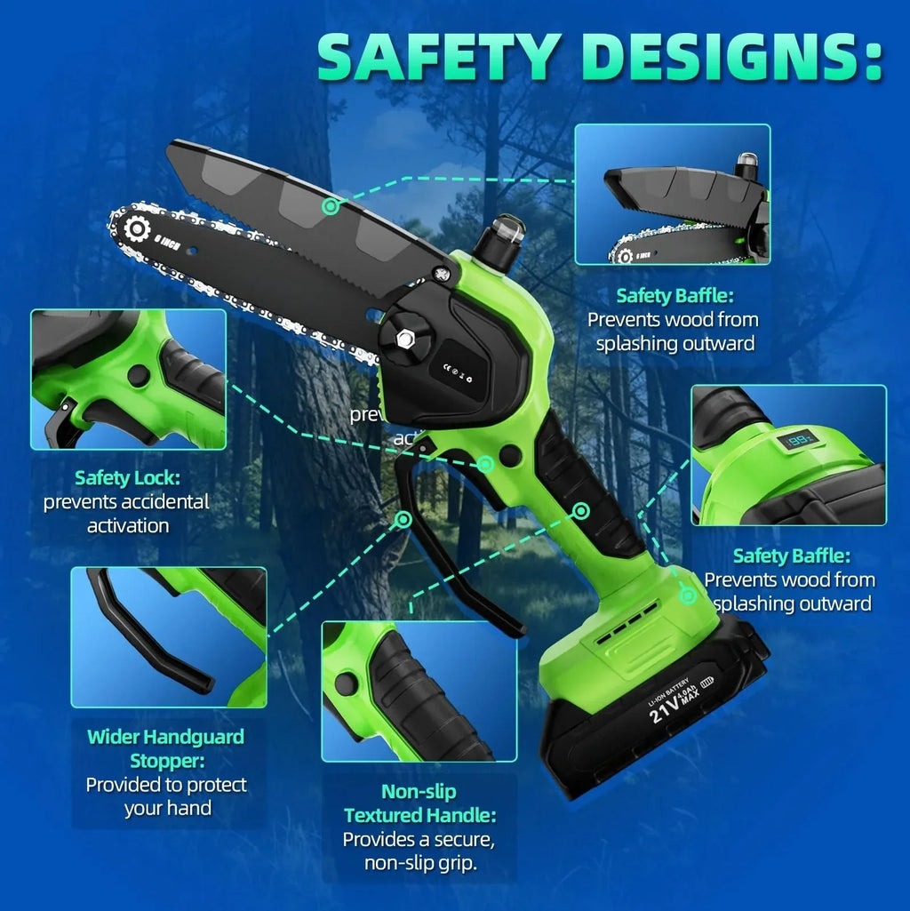 Mrorea Mini Cordless Brushless Chainsaw