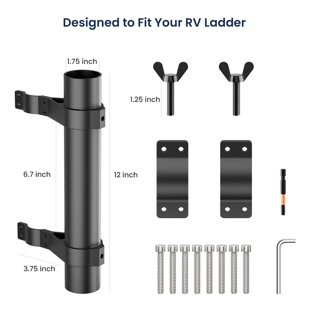 Mrorea RV ladder flag pole holder with aluminum rust resistant construction