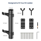 Mrorea RV ladder flag pole holder with aluminum rust resistant construction
