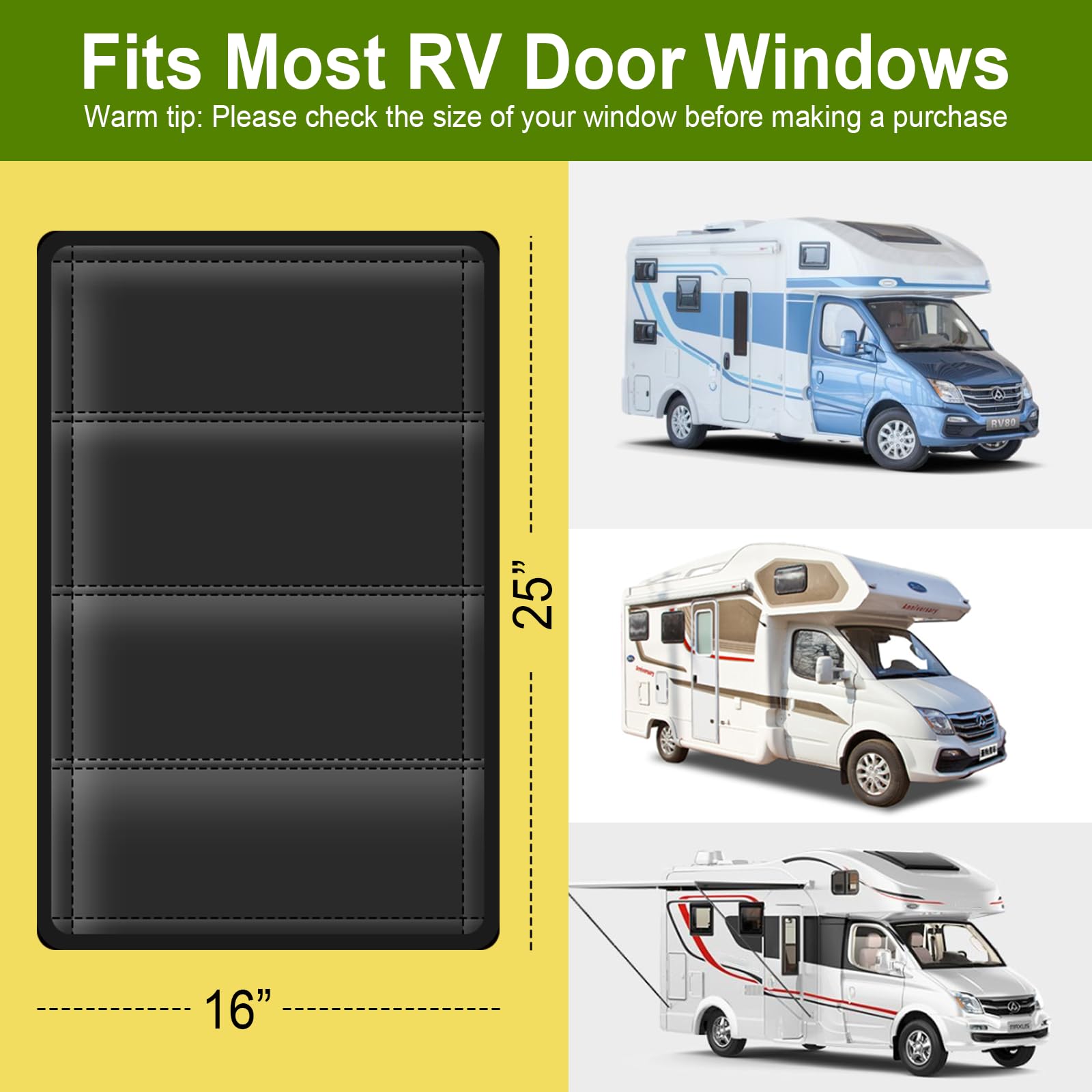 Mrorea Privacy Blackout RV Door Window Shade