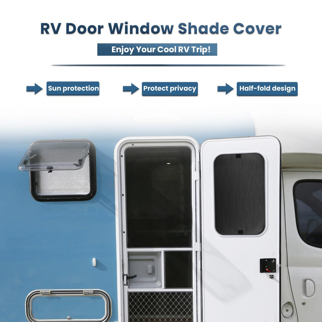 Mrorea Privacy Blackout RV Door Window Shade