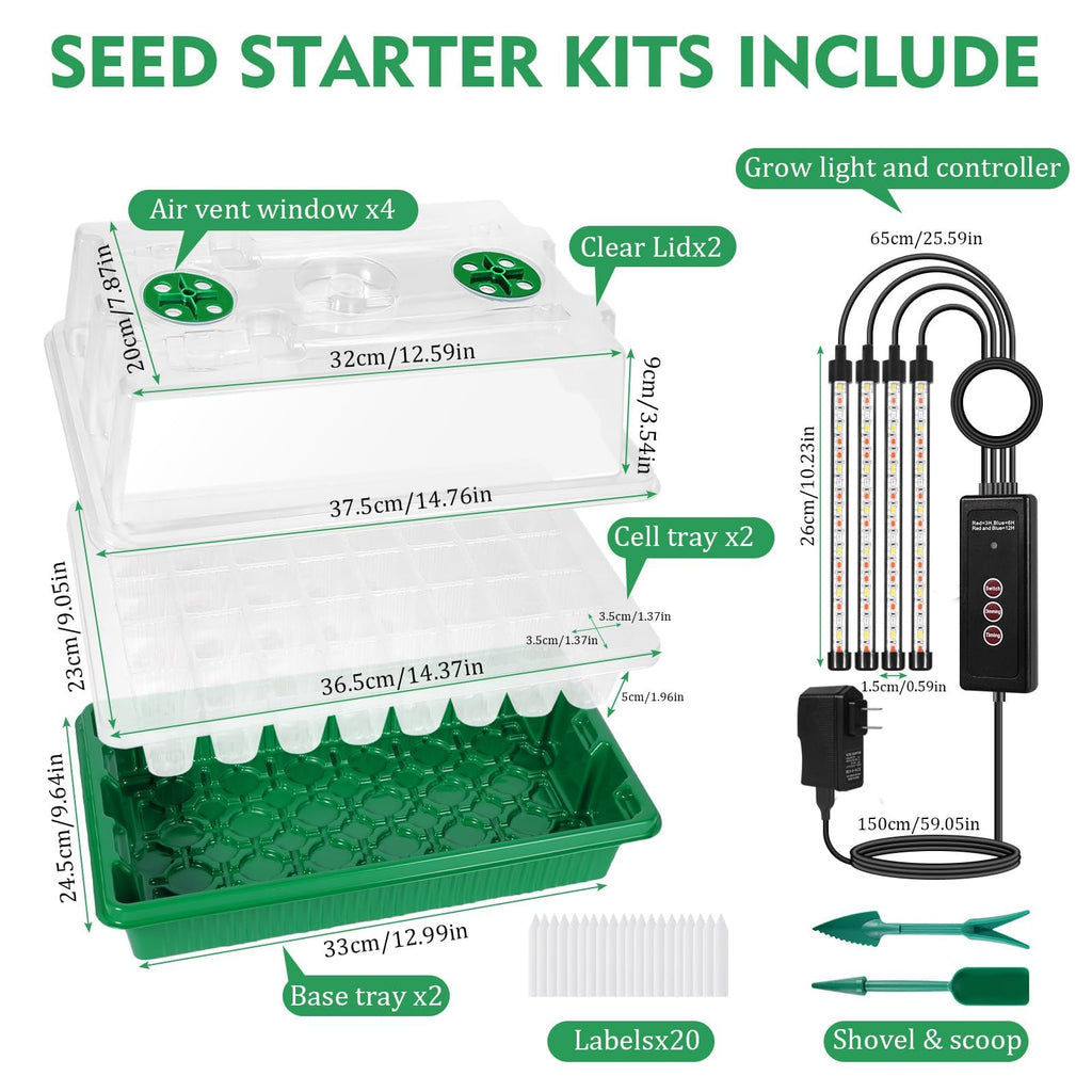 Mrorea Seed Starter Tray with Grow Light Set for garden lawn and outdoor maintenance image 7