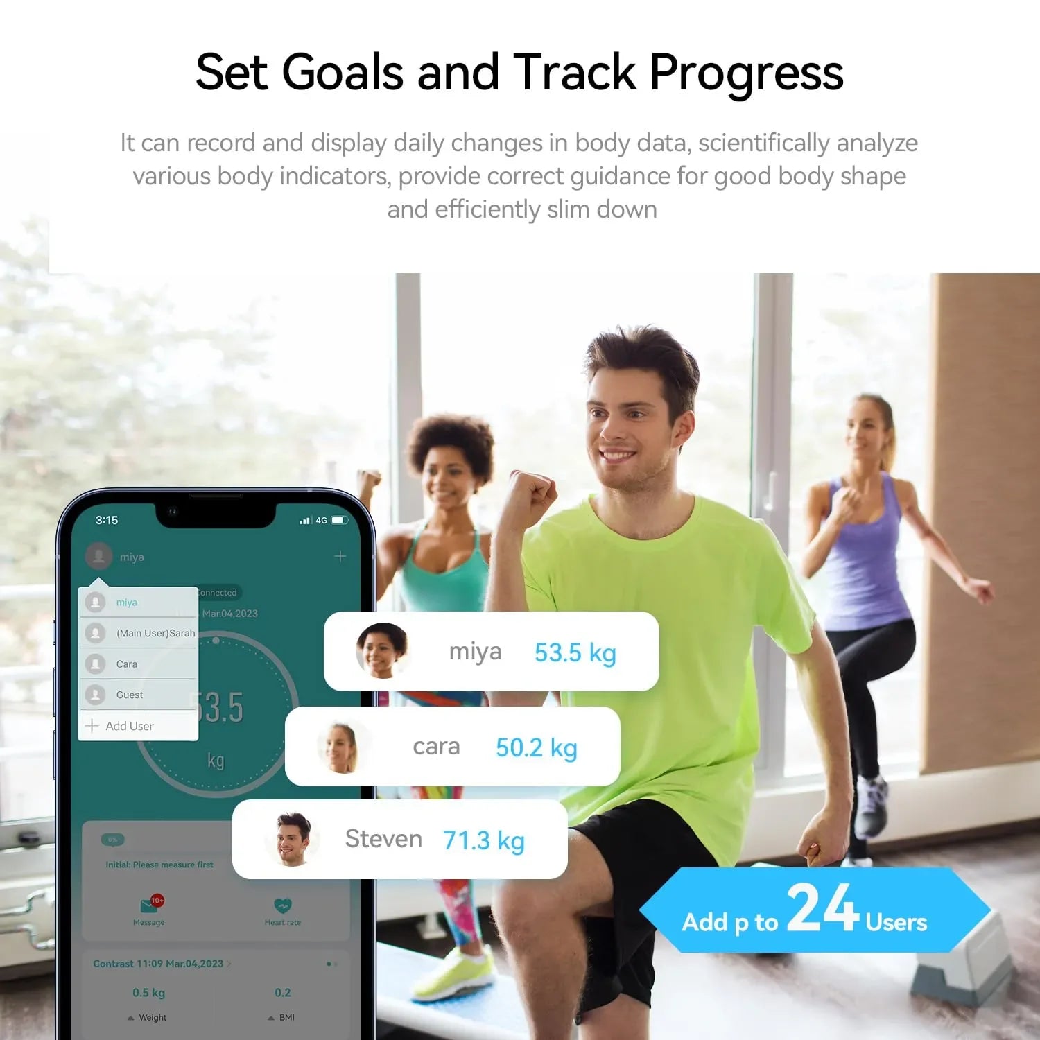Mrorea High-Accuracy Bluetooth Body Fat Smart Scale