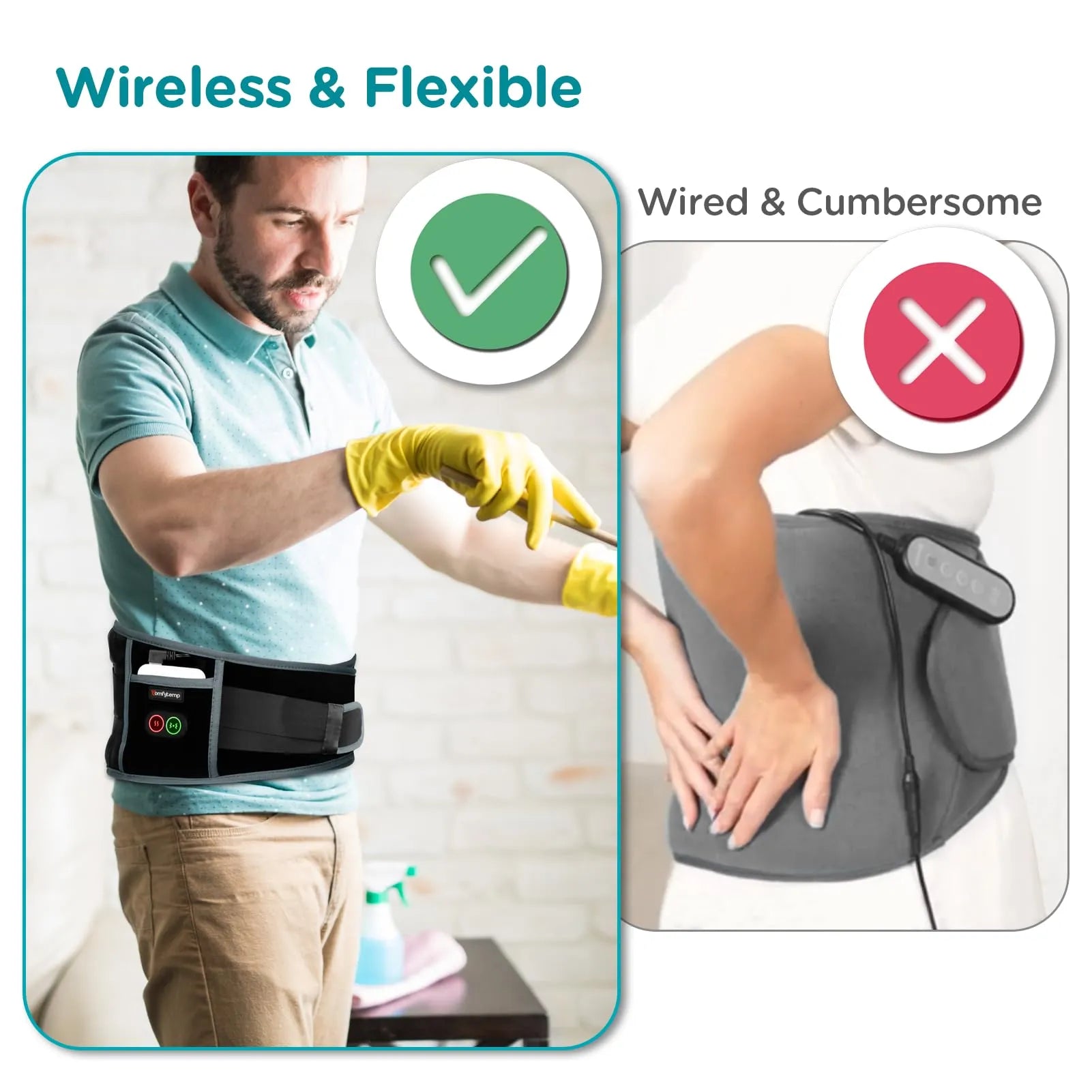 Mrorea Cordless Heated Massage Pad
