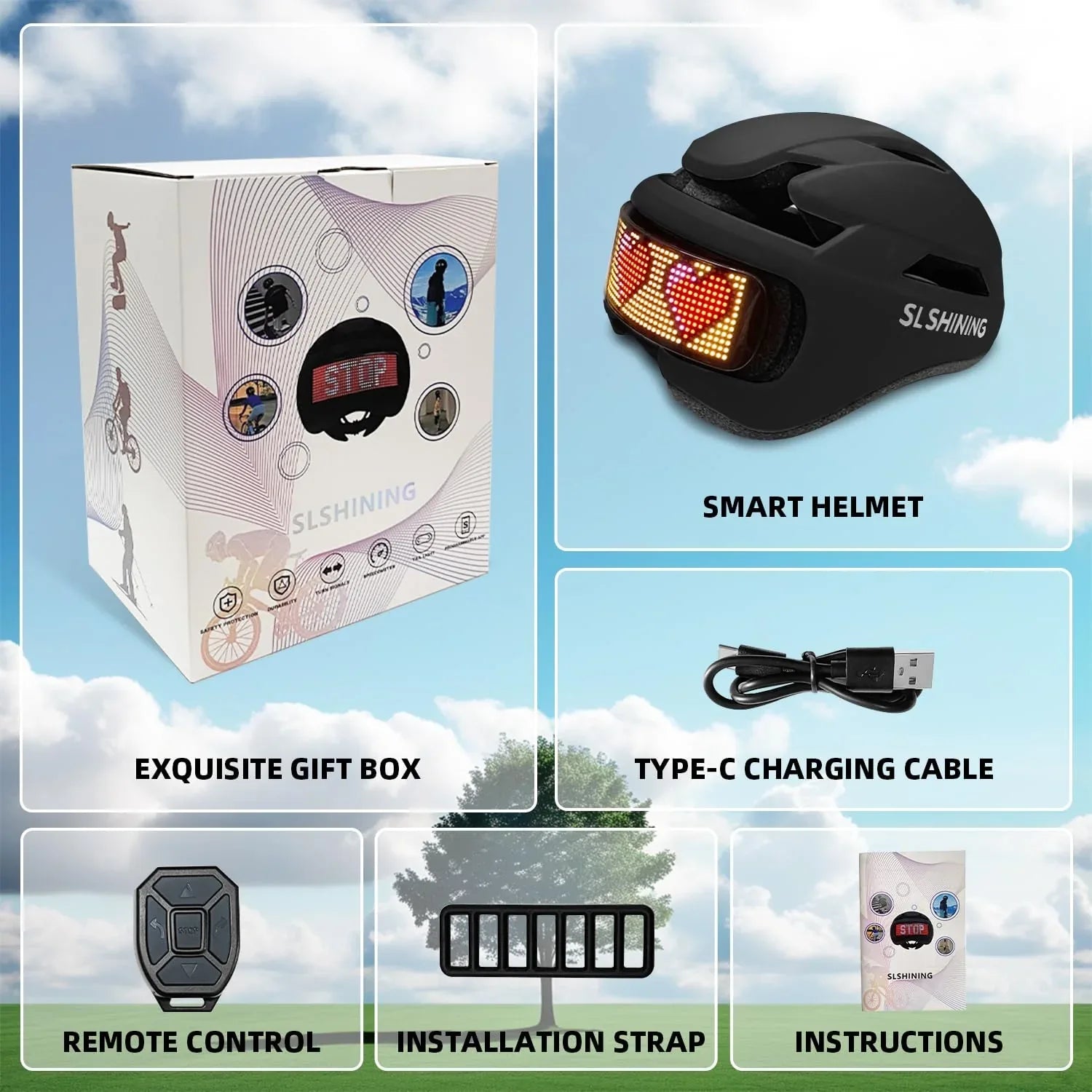 Mrorea Smart Bike Helmet with Light