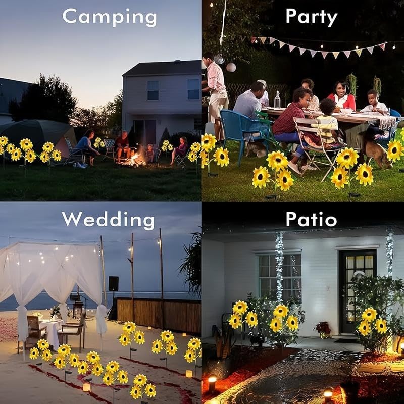 Mrorea Waterproof Realistic Solar LED Sunflower Lights for garden lawn and outdoor maintenance image 8