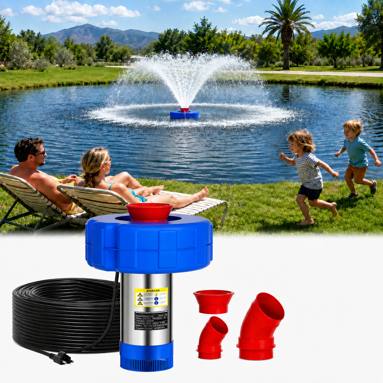 Mrorea Fully Automatic Floating Fountain Aerator
