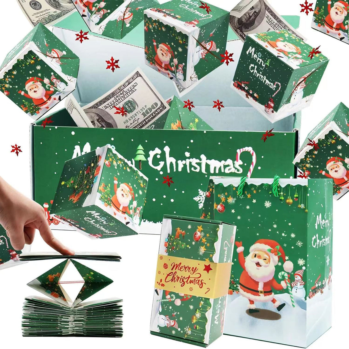 Pop-up gift box with bouncing inner boxes