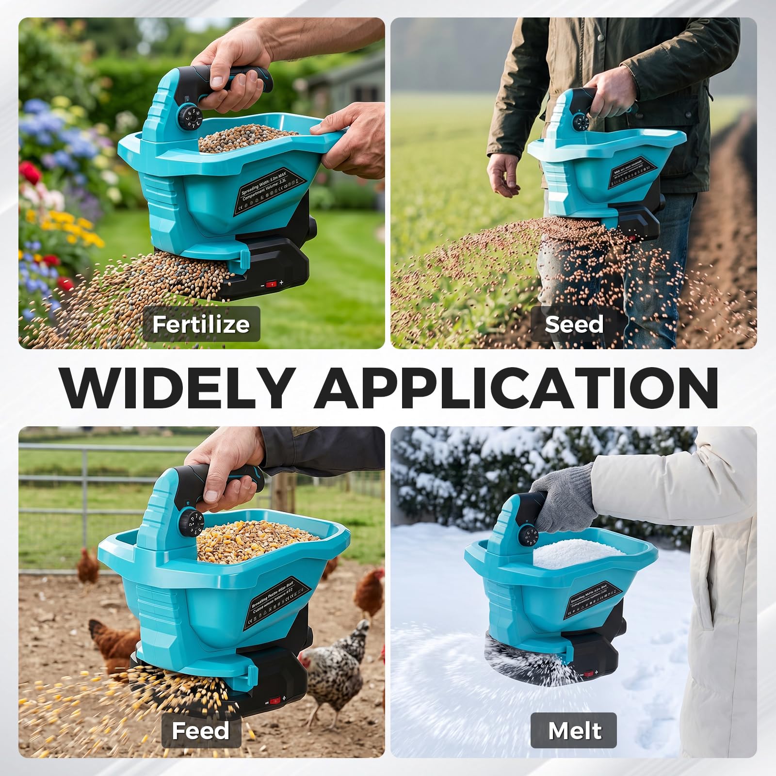 Mrorea Cordless Electric Seed And Fertilizer Spreader