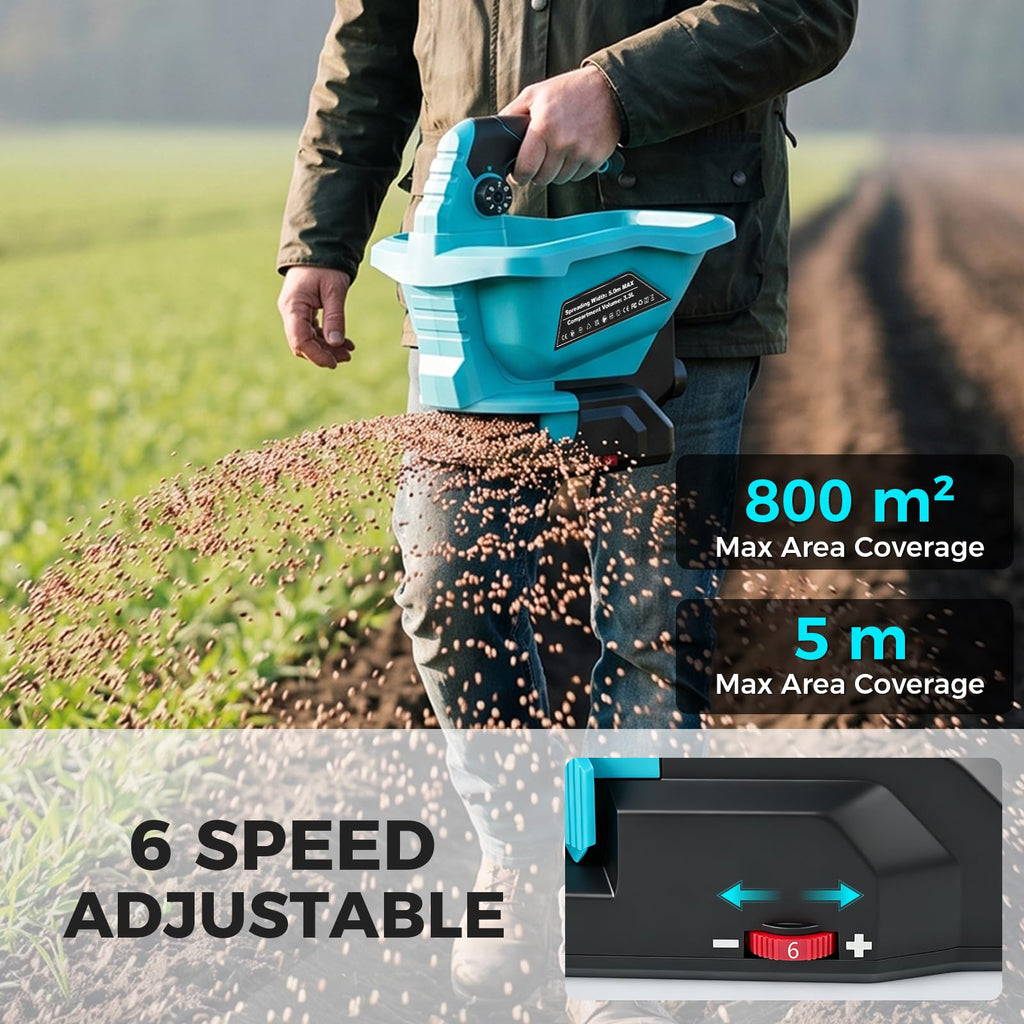 Mrorea Cordless Electric Seed And Fertilizer Spreader