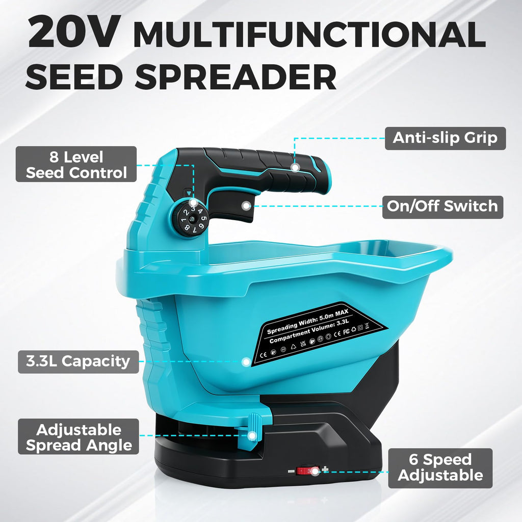 Mrorea Cordless Electric Seed And Fertilizer Spreader
