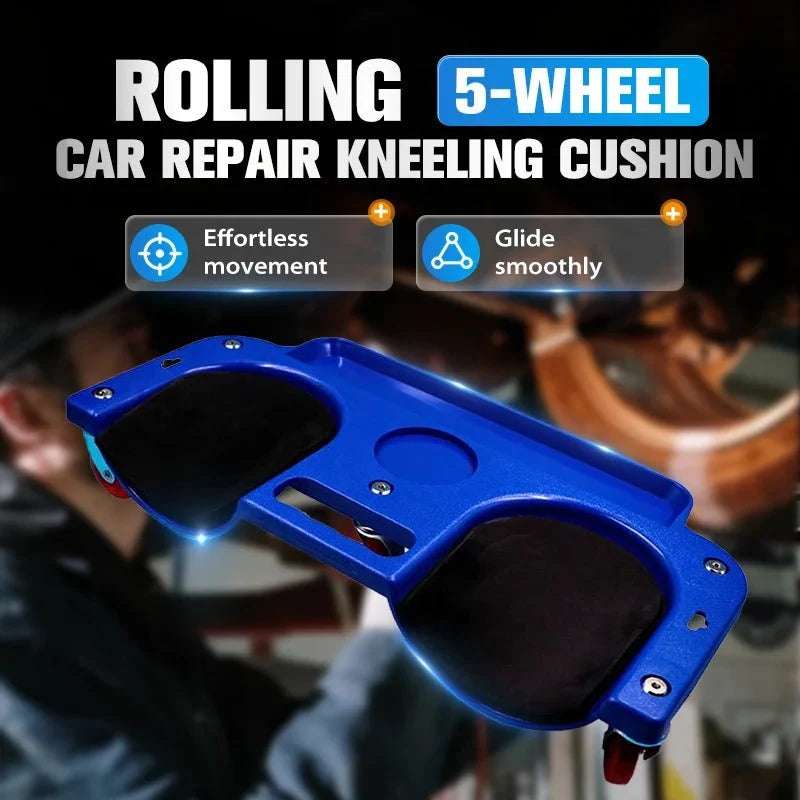Blue cushioned rolling knee pad platform