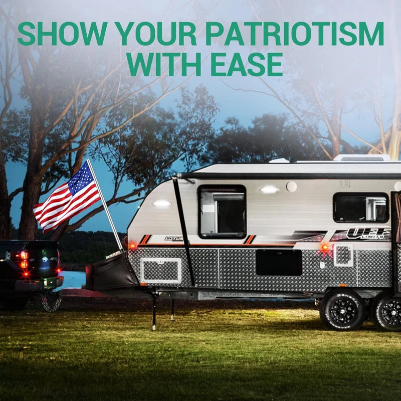 Mrorea Magnetic RV Flag Pole Holder | No-Drill Adjustable Mount for 5th Wheel Hitches & Campers