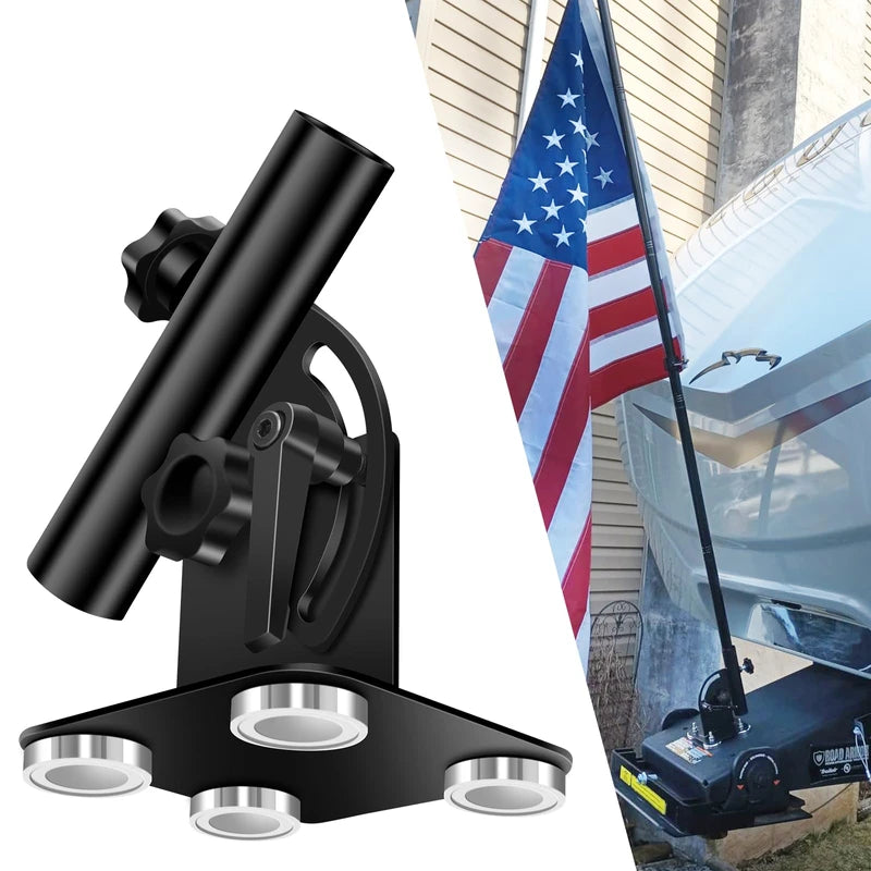 Mrorea Magnetic RV Flag Pole Holder | No-Drill Adjustable Mount for 5th Wheel Hitches & Campers