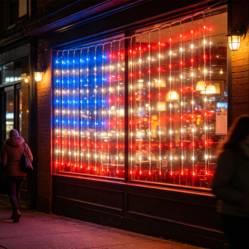 Mrorea waterproof patriotic flag LED lights for porch patio and yard