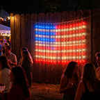 Mrorea waterproof USB patriotic flag net lights for outdoor hanging decor