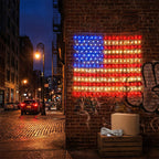 Mrorea red white and blue flag net lights for holiday home decoration