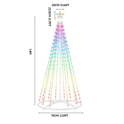 Space-saving freestanding Christmas tree light display